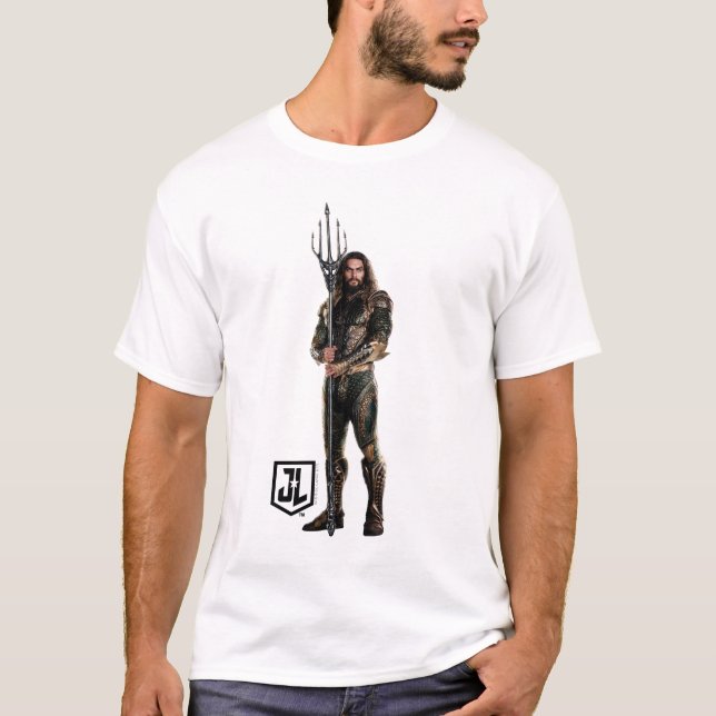 Camiseta Liga da Justiça | Aquaman Em Battlefield (Frente)
