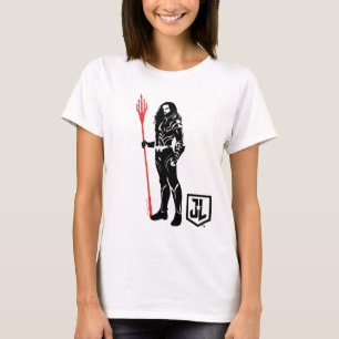 Camiseta Liga da Justiça Arte de Pop Aquaman Pose Noir