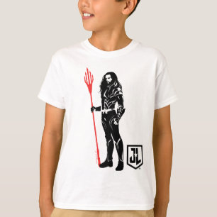 Camiseta Liga da Justiça  Arte de Pop Aquaman Pose Noir