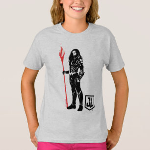 Camiseta Liga da Justiça Arte de Pop Aquaman Pose Noir