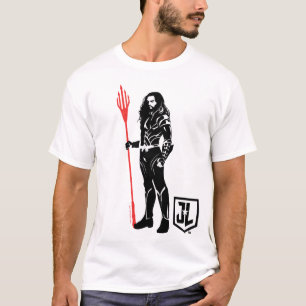 Camiseta Liga da Justiça  Arte de Pop Aquaman Pose Noir