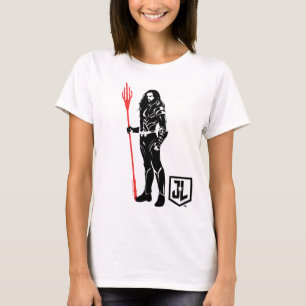 Camiseta Liga da Justiça  Arte de Pop Aquaman Pose Noir
