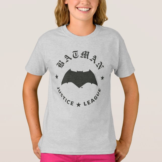 Camiseta Liga da Justiça | Batman Retro Bat Emblem (Frente)