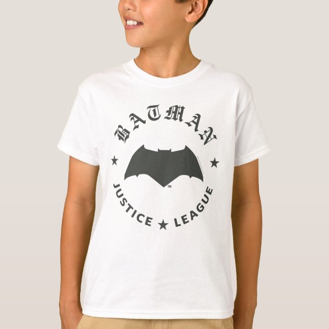 Camiseta Liga da Justiça | Batman Retro Bat Emblem (Frente)