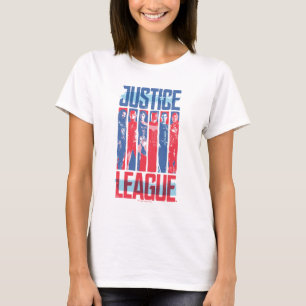 Camiseta Liga da Justiça   Blue & Red Group Pop Art