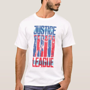 Camiseta Liga da Justiça Blue & Red Group Pop Art