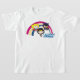 Camiseta Liga da Justiça Chibi - Arco-Íris (Laydown)