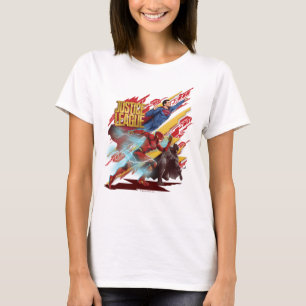 Camiseta Liga da Justiça  Crachá Superman, Flash e Batman