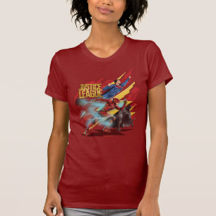 Camiseta Liga da Justiça   Crachá Superman, Flash e Batman