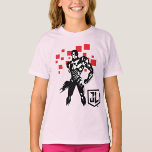 Camiseta Liga da Justiça   Cyborg Digital Noir Pop Art