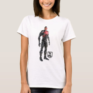 Camiseta Liga da Justiça Cyborg Em Battlefield