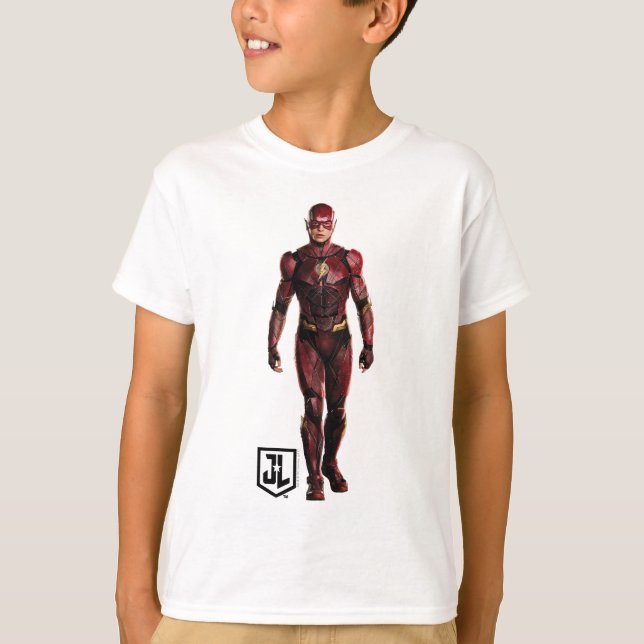 Camiseta Liga da Justiça | Flash no Battlefield (Frente)