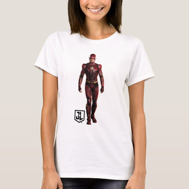 Camiseta Liga da Justiça | Flash no Battlefield (Frente)