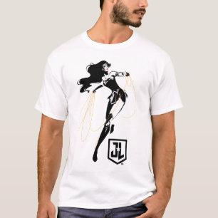 Camiseta Liga da Justiça  Mulher Maravilha Com Pop De Laç
