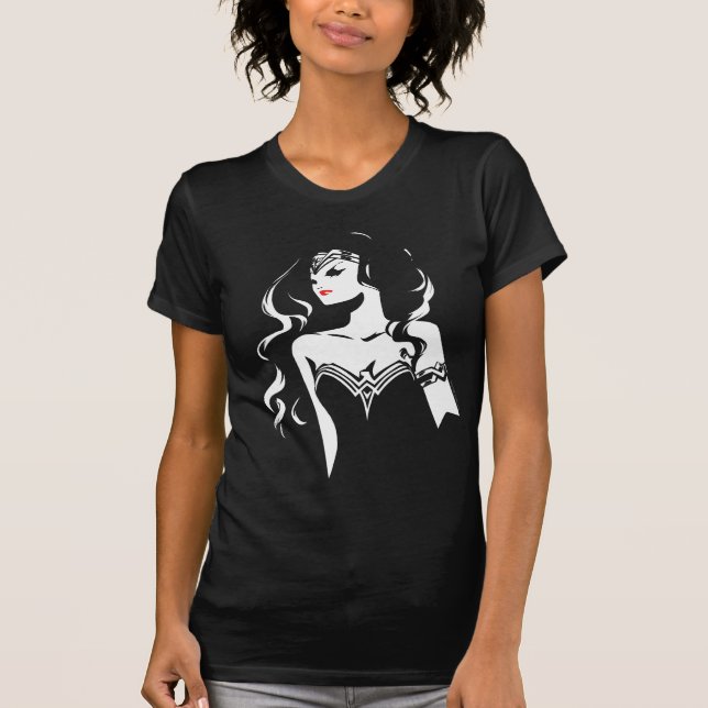 Camiseta Liga da Justiça | Mulher Maravilha Noir Pop Art (Frente)