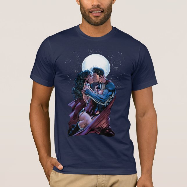 Camiseta Liga da Justiça nº 12 Mulher Maravilha e Superman  (Frente)