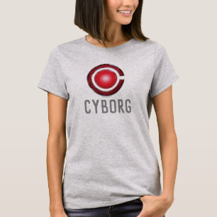 Camiseta Liga da Justiça Símbolo Cyborg brilhante