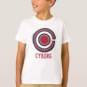 Camiseta Liga da Justiça  Símbolo Cyborg de pincel e meio