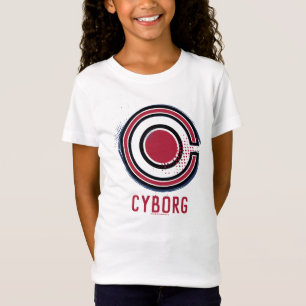 Camiseta Liga da Justiça Símbolo Cyborg de pincel e meio