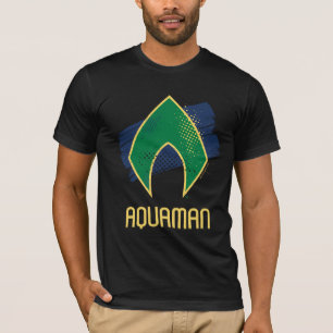 Camiseta Liga da Justiça Símbolo de Aquaman Pincel e Mei