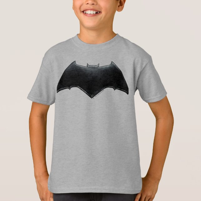 Camiseta Liga da Justiça | Símbolo de Batman Metálico (Frente)