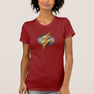 Camiseta Liga da Justiça Símbolo Flash Metálico Bolt