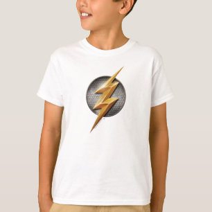 Camiseta Liga da Justiça Símbolo Flash Metálico Bolt