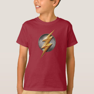 Camiseta Liga da Justiça Símbolo Flash Metálico Bolt