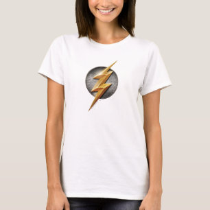 Camiseta Liga da Justiça  Símbolo Flash Metálico Bolt