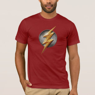 Camiseta Liga da Justiça  Símbolo Flash Metálico Bolt