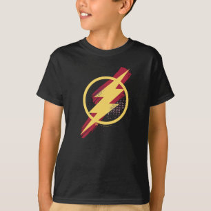 Camiseta Liga da Justiça  Símbolo Flash Pincel e Meio-Ton