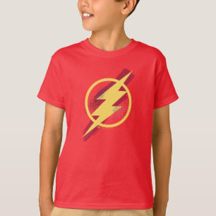 Camiseta Liga da Justiça Símbolo Flash Pincel e Meio-Ton