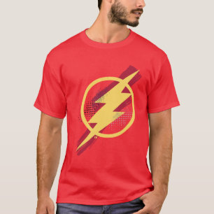 Camiseta Liga da Justiça  Símbolo Flash Pincel e Meio-Ton