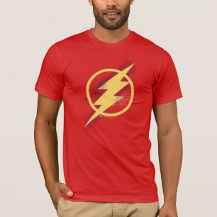 Camiseta Liga da Justiça  Símbolo Flash Pincel e Meio-Ton