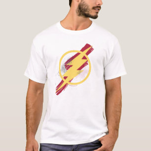 Camiseta Liga da Justiça  Símbolo Flash Pincel e Meio-Ton