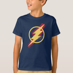 Camiseta Liga da Justiça Símbolo Flash Pincel e Meio-Ton