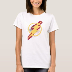 Camiseta Liga da Justiça   Símbolo Flash Pincel e Meio-Tons