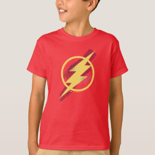 Camiseta Liga da Justiça   Símbolo Flash Pincel e Meio-Tons