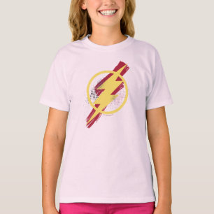 Camiseta Liga da Justiça   Símbolo Flash Pincel e Meio-Tons