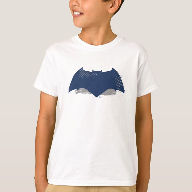Camiseta Liga da Justiça | Símbolo Pincel e Batman de Meio- (Frente)