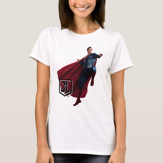 Camiseta Liga da Justiça | Super-Homem No Campo De Batalha (Frente)