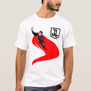 Camiseta Liga da Justiça Superman Flying Noir Pop Art