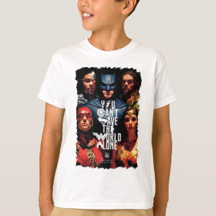 Camiseta Liga da Justiça  Você não pode salvar o mundo s