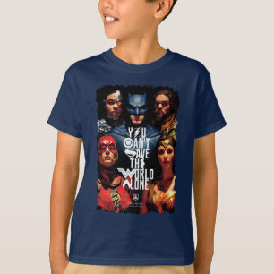 Camiseta Liga da Justiça  Você não pode salvar o mundo s
