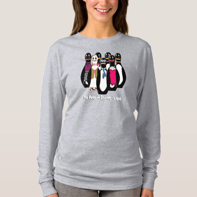 Camiseta Liga das Boliches de pinguins (Frente)
