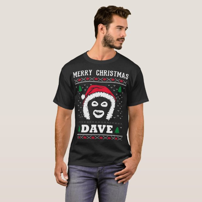 Camiseta Liga de Dave do Feliz Natal dos cavalheiros (Frente Completa)