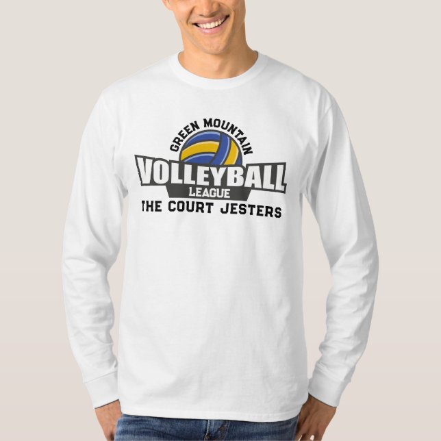 Camiseta Liga de Números do Time de Voleibol Personalizado (Frente)