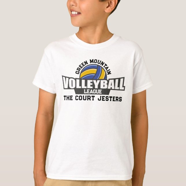 Camiseta Liga de Números do Time de Voleibol Personalizado (Frente)