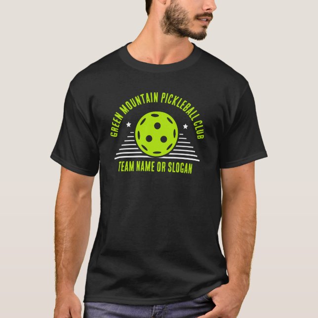Camiseta Liga do clube de nomes do Pickleball Personalizado (Frente)