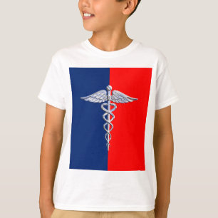 Camiseta Liga dos Símbolos Médicos de Silver Caduceus